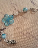 Owl Blue Flower Scissorfob